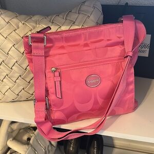 Coach pink satin bag